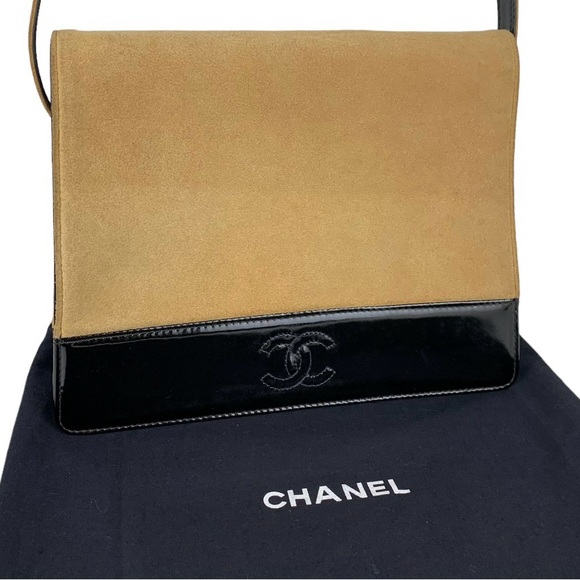 Vintage Suede and Patent Chanel purse - Picture 1 of 10